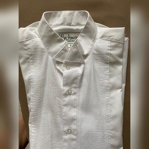 White Tuxedo shirt with wing tip collar